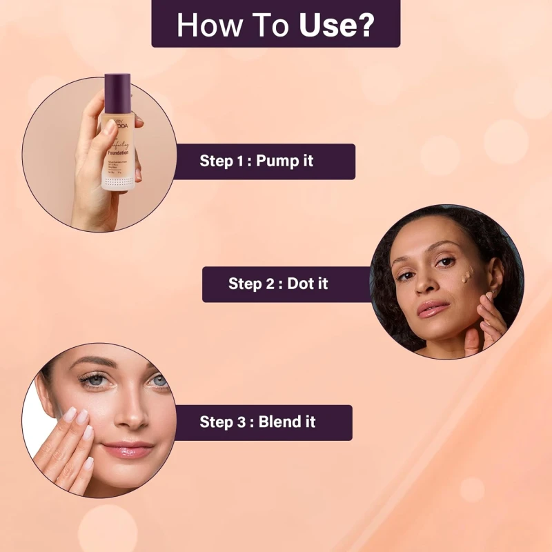 Hilary Rhoda Skin Perfecting Foundation | With SPF 15 | Super Matte Finish | Full Coverage | Oil-Control & Paraben-Free | 6 Shades | Conceals Fine Lines & Blemishes | 30g (Warm Almond| Shade 06) - Thumbnail 6